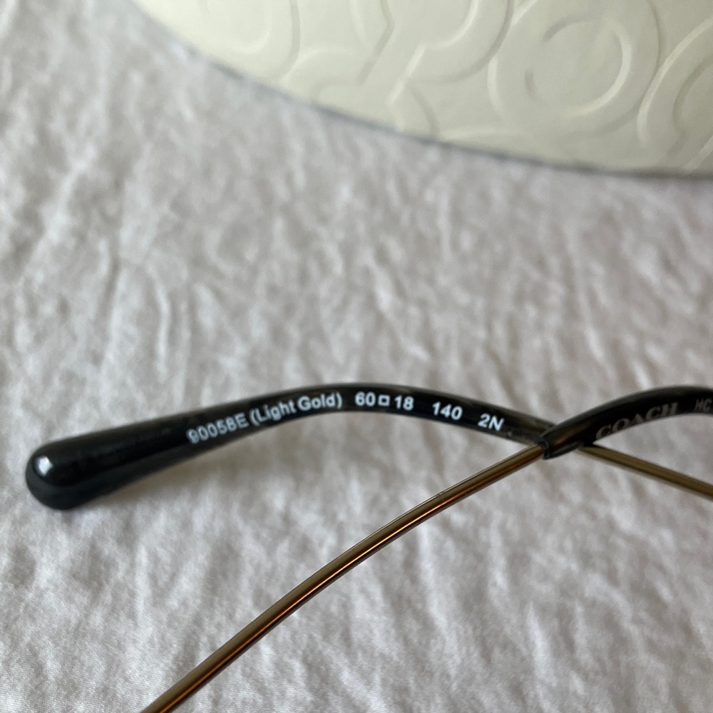 Coach: Light Gold (L1037) Sunglasses- Cat Eye Frame- Case & Cloth - Picture 7 of 16